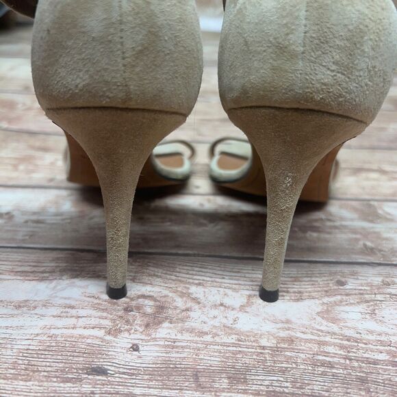 Givenchy Nadia Ankle Strap Stiletto Heel Beige Leather Sandals Size 40/10 - Picture 5 of 14